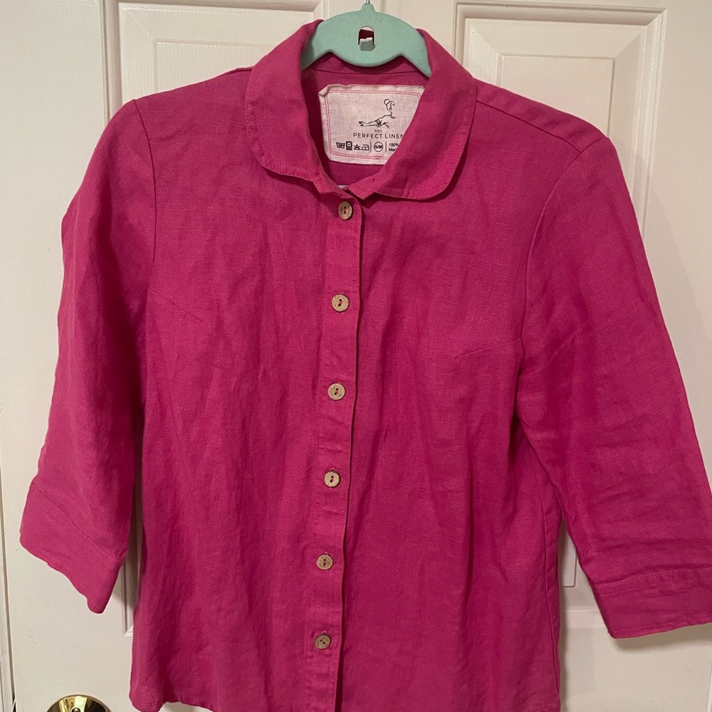 notPERFECTLINEN Lille shirt in magenta (S/M). Like new condition!
